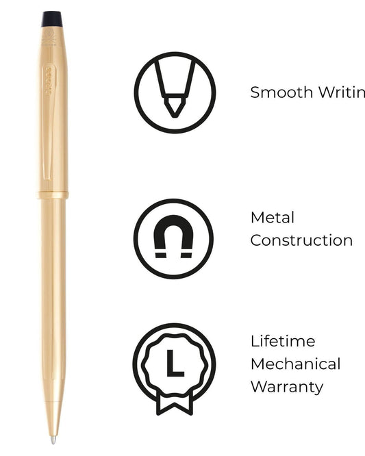 Cross Century® Ii 23Kt Gold Plate With 23Kt Gold-Plated Appointments Ballpoint Pen - AT0082WG-161