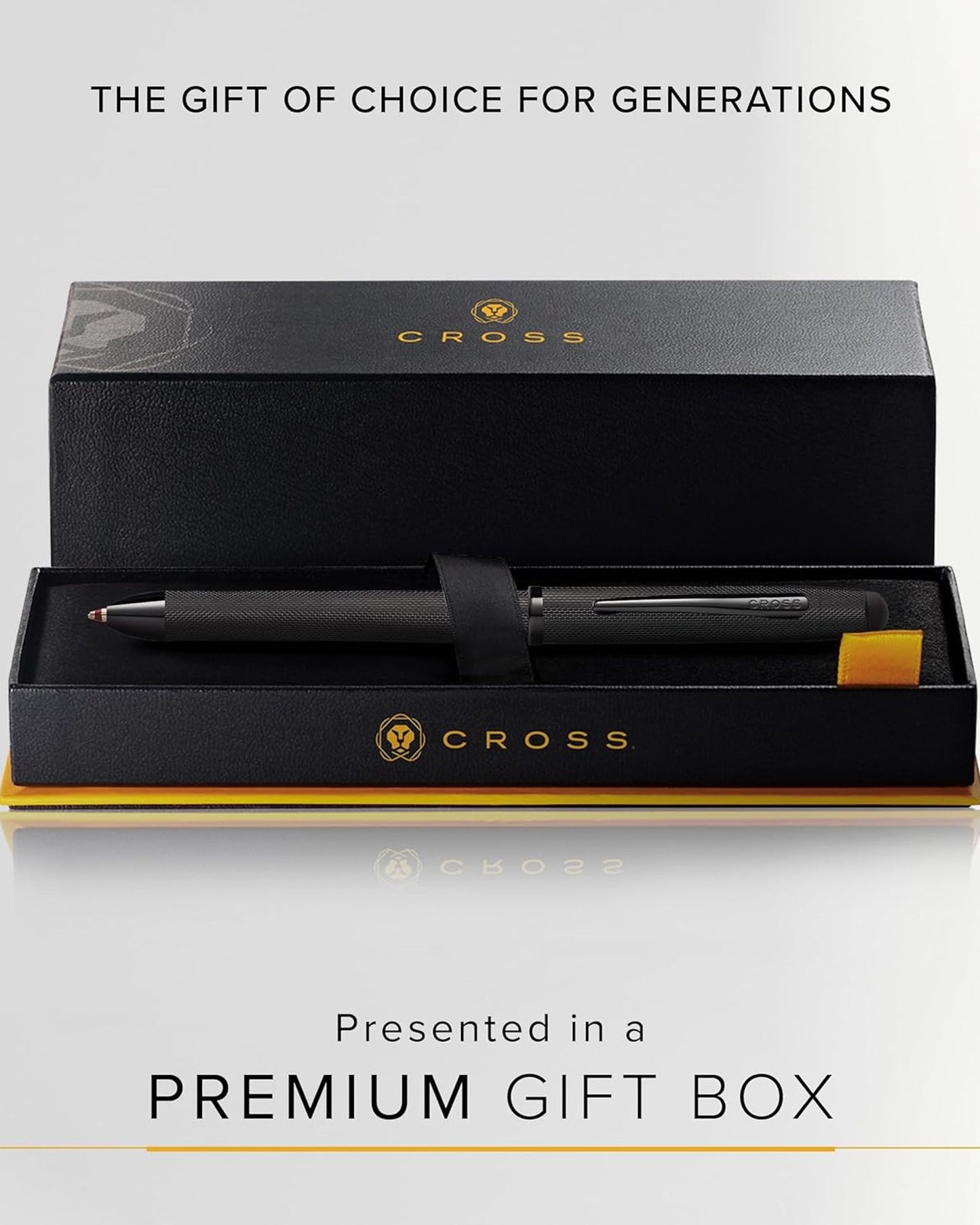 Cross Tech3+ Multi Function Pen. Brushed Black With Engraved Engine-Turned Diamond-Pattern Finish With Black Pvd Appointments, 0.5Mm Lead And Optional Stylus. - AT0090-19