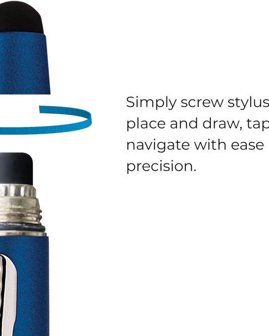 Cross Tech3+ Multi Function Pen. Metallic Blue With Polished Chrome Appointments, 0.5Mm Lead And Optional Stylus. - AT0090-8