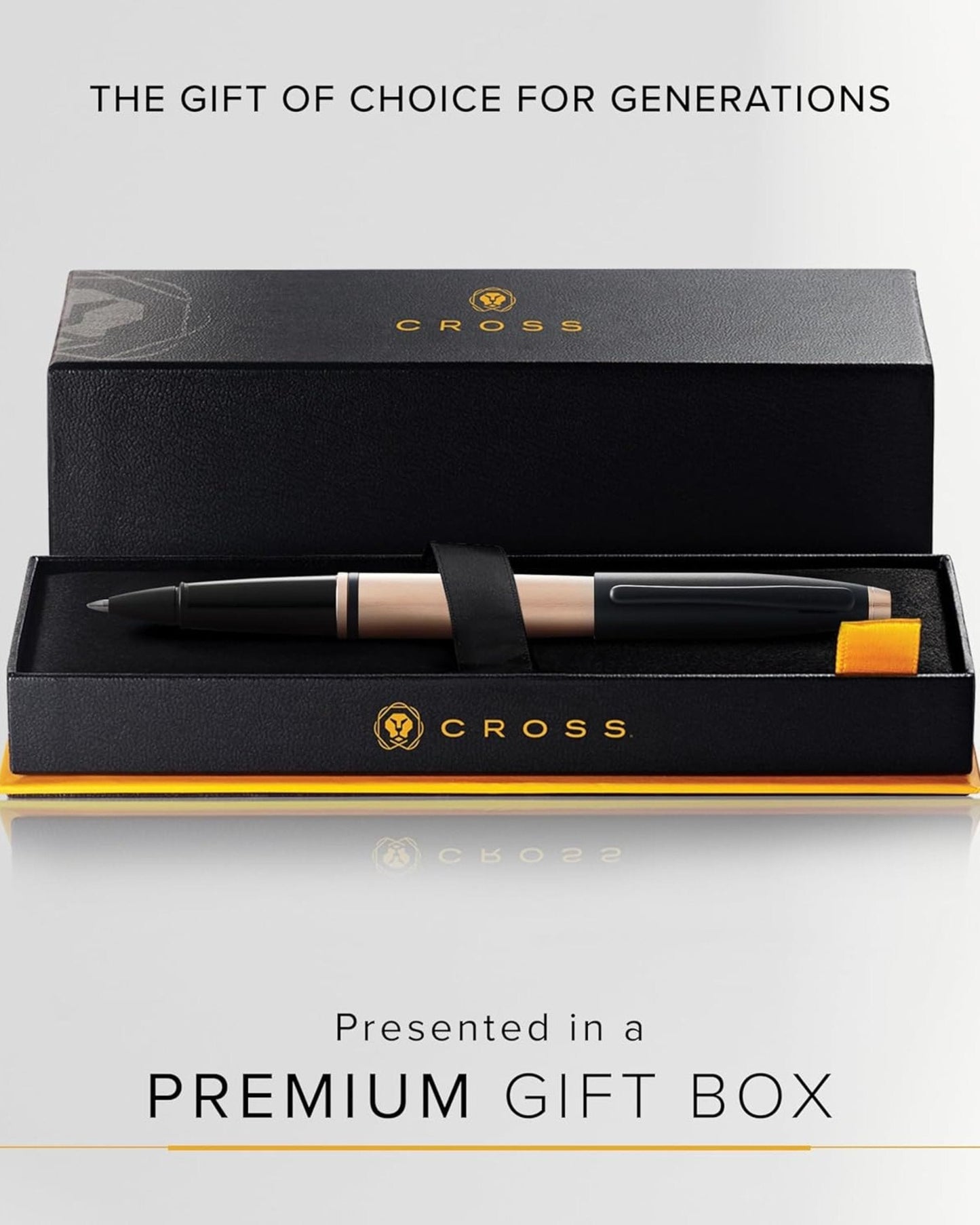 Cross Calais™ Brushed Rose Gold And Black Lacquer Selectip® Rollerball Pen