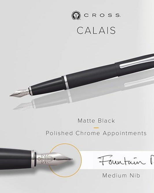 Cross Calaisâ„¢ Matte Black Chrome Appointments Fountain Pen