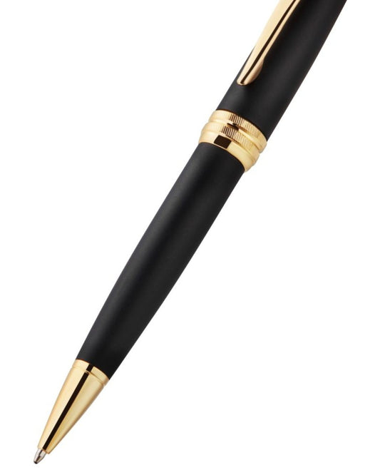 Cross Bailey Matte Black Lacquer with Gold-Tone Trim Ballpoint Pen AT0452-24
