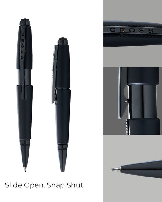 Cross Edge™ Black Matte Lacquer Selectip® Rollerball Pen- AT0555-11