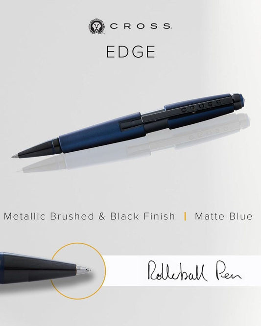 Cross Edge Matte Blue Lacquer Gel Rollerball Pen