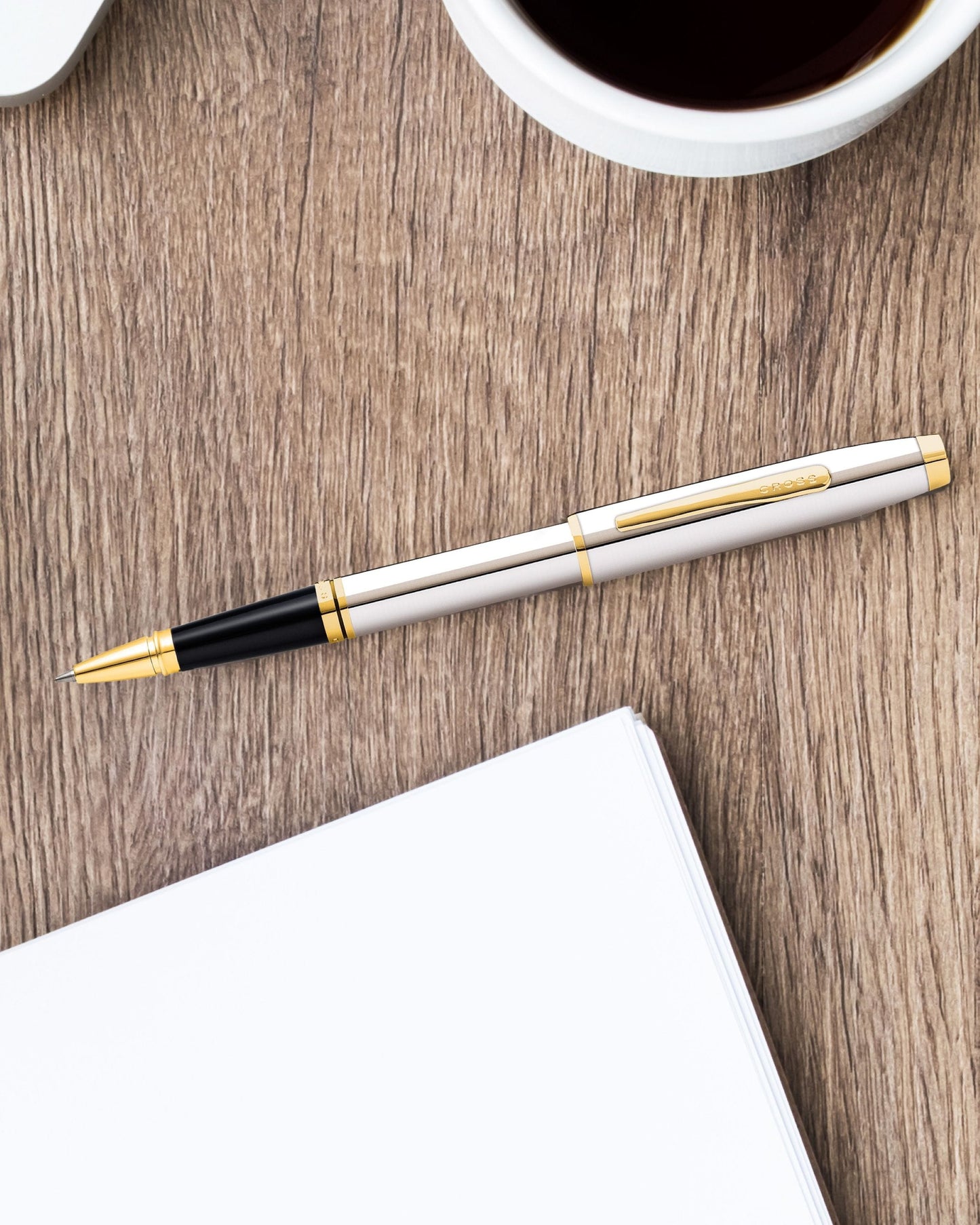 Cross Coventry Polished Chrome With Gold Tone Rollerball Pen