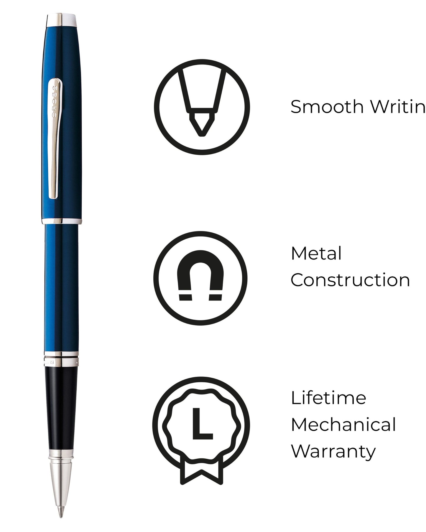 Cross Coventry Blue Lacquer Chrome Appointments Rollerball Pen