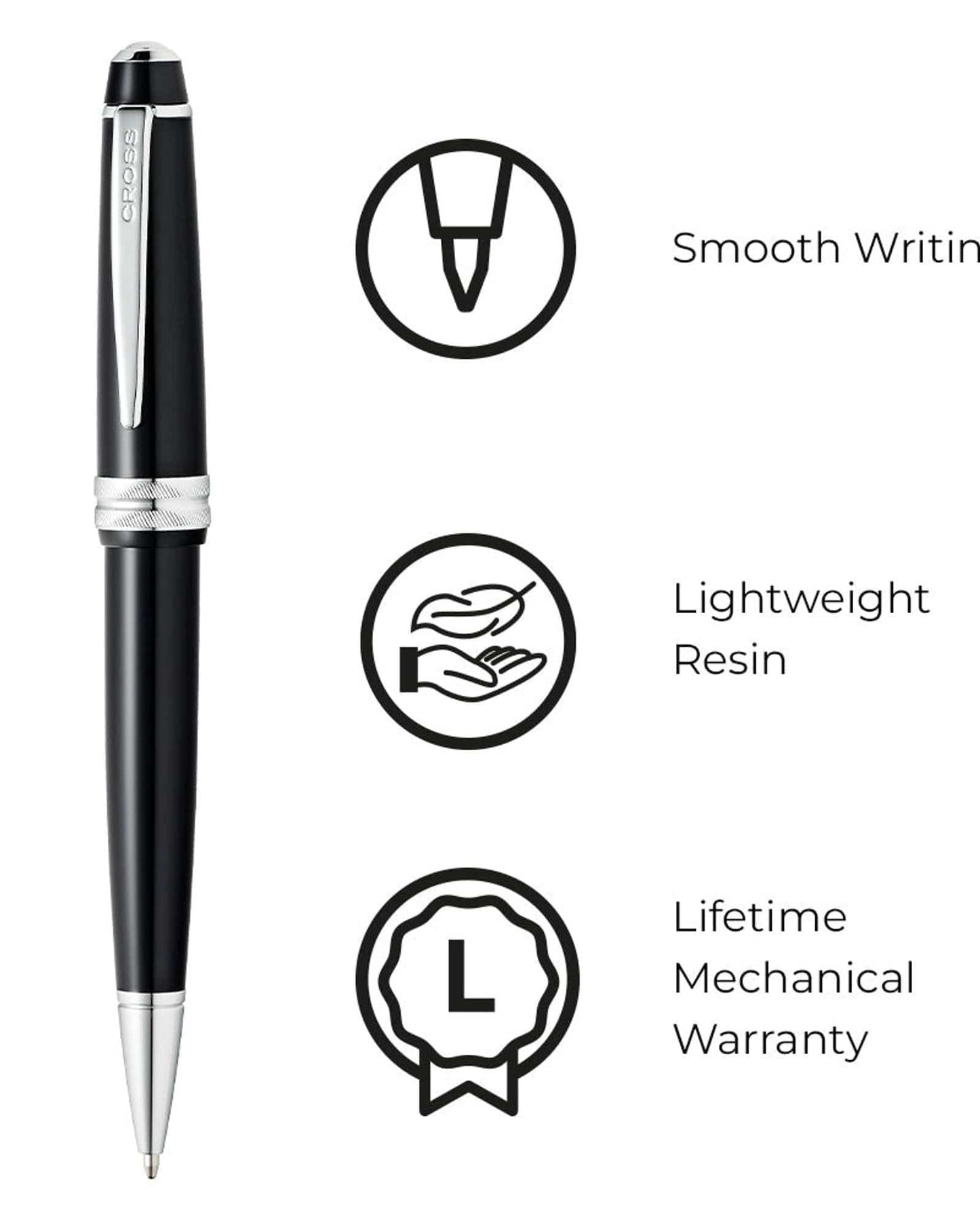 Cross Bailey Glossy Black Resin Ballpoint Pen