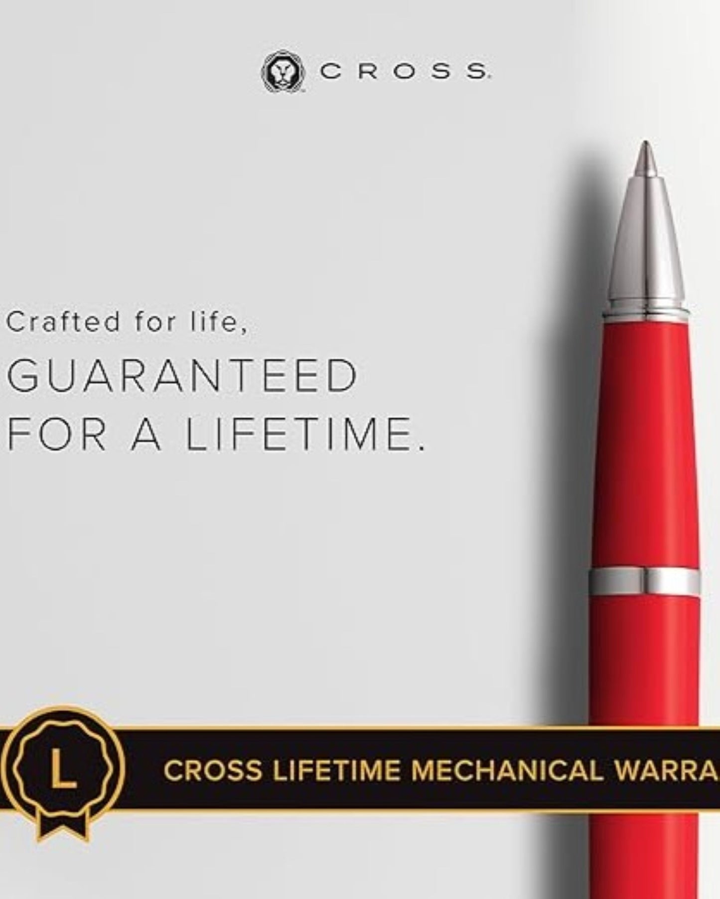 Cross Bailey Light™ Polished Red Resin Fine-Tip Rollerball Pen