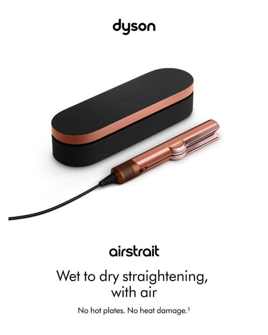 Dyson Airstrait dryer and straightener in special edition Amber silk. With Dyson-designed Presentation case.