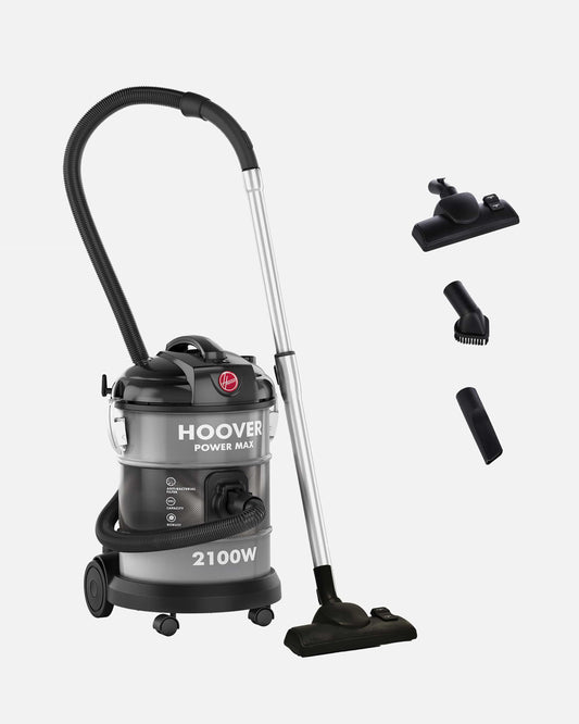 Hoover Power Max Drum Vacuum Cleaner, Blower Function, 2100 W, 20 L, Grey – HT87-T2-ME (ESMA Certified)
