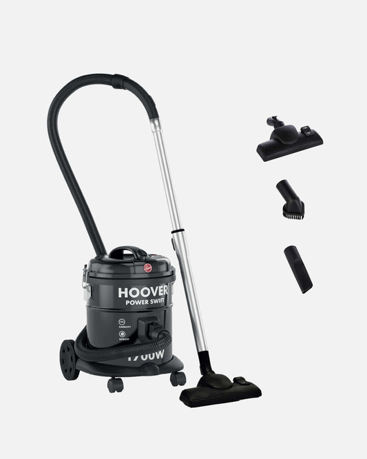 Hoover Power Swift Drum Vacuum Cleaner, Blower Function, 1700 W, 15 L, Black – HT85-T0-ME (ESMA Certified)