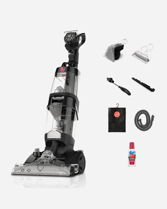Hoover Platinum Power Max Carpet & Hard Floor Cleaner, AquaSpin Brush, SpinScrub Technology, Black – CWKTH012 (ESMA Certified)