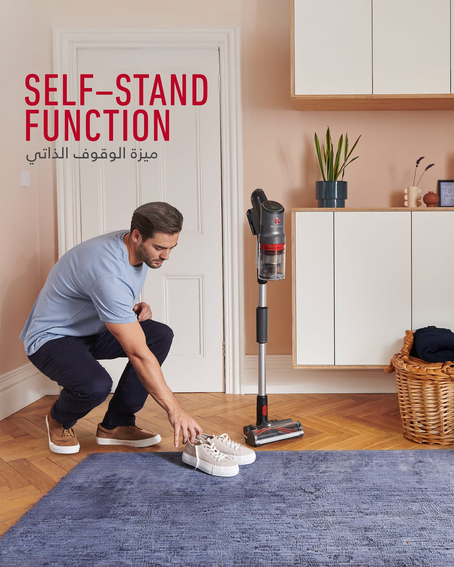 Hoover HomePro Cordless Stick Vacuum Cleaner, Up to 45-Minute Runtime, Graphite/Red – CLSV-HPMS (ESMA Certified)