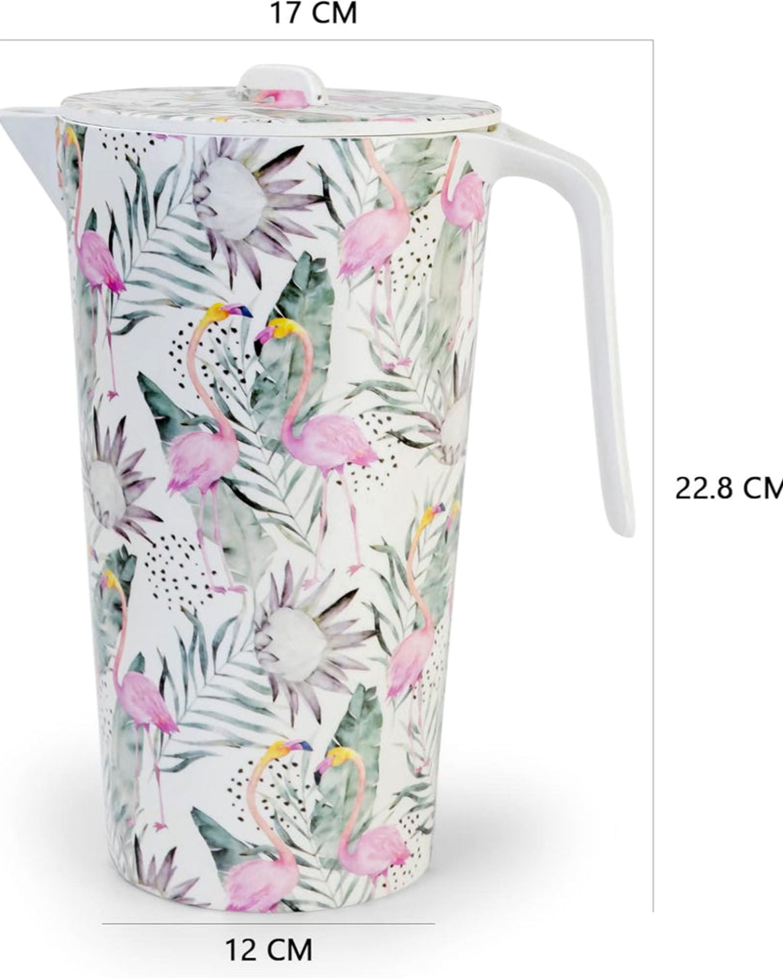 Cuisine Art – FLORENCE - Eco-Friendly Water Pitcher with Pour Spout and Lid Bamboo Fibers Water Carafes Hot Cold Beverage Jug Iced Tea Juice Carafes for Water Juice Iced Tea - 1.45L