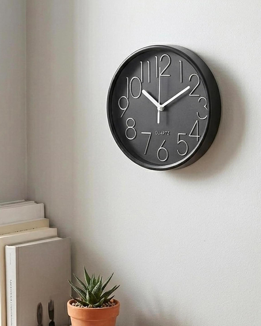 Cuisine Art Round Wall Clock 20 cm Black