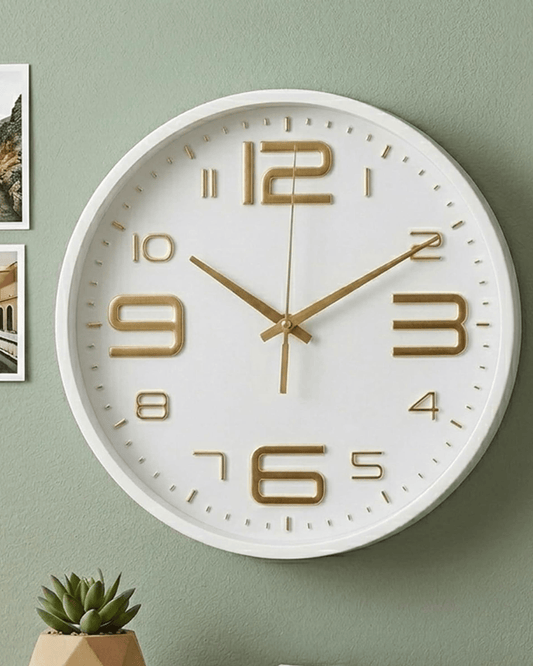 Cuisine Art Round Wall Clock 25 cm White