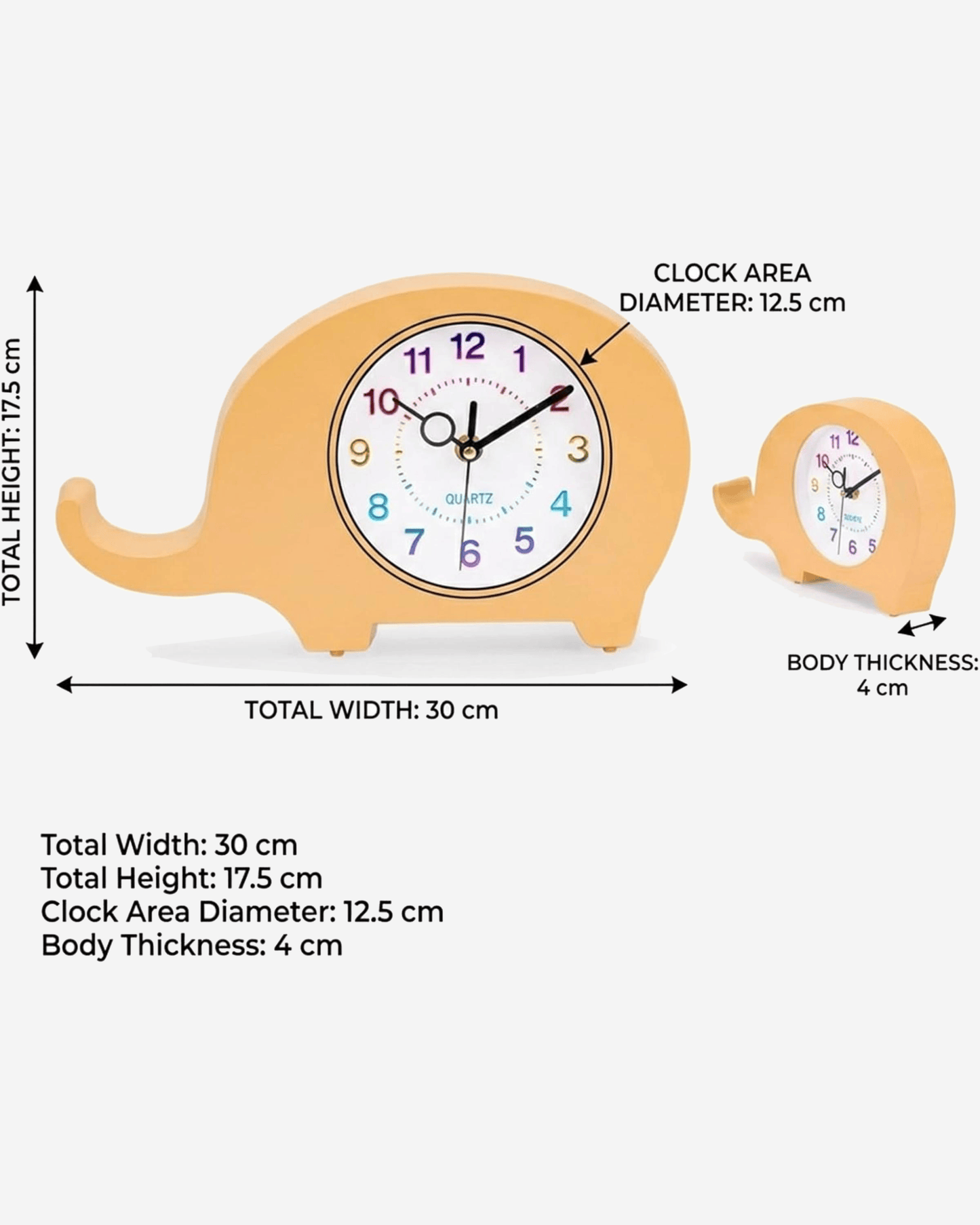 Cuisine Art Dinosaur Clock Orange