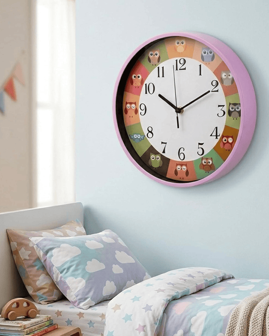 Cuisine Art Owl Clock 30 cm Pink Frame