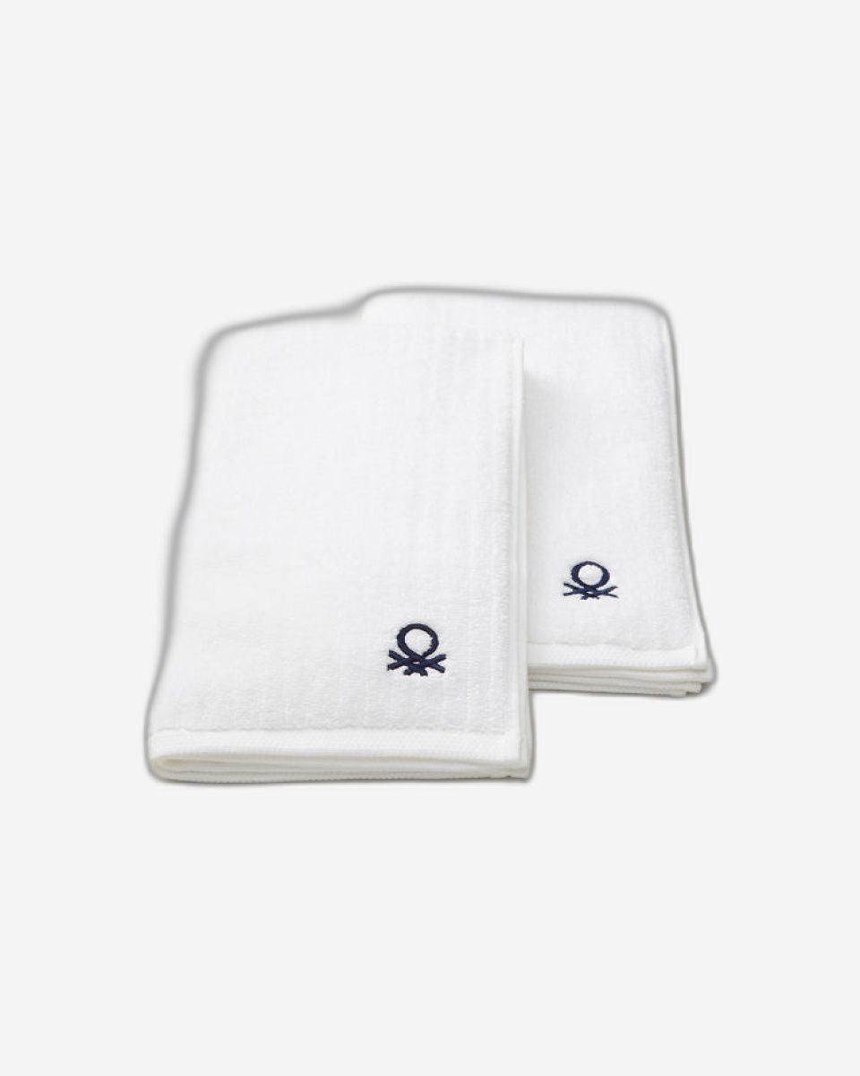United Colors of Benetton Safari White Hand Towel (set of 2) 450 GSM