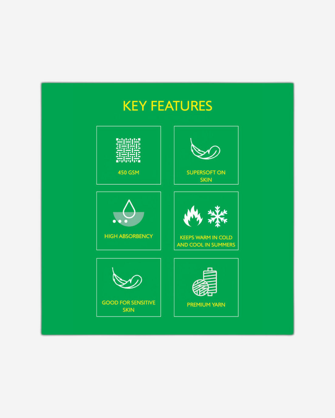 United Colors of Benetton Safari White Hand Towel (set of 2) 450 GSM