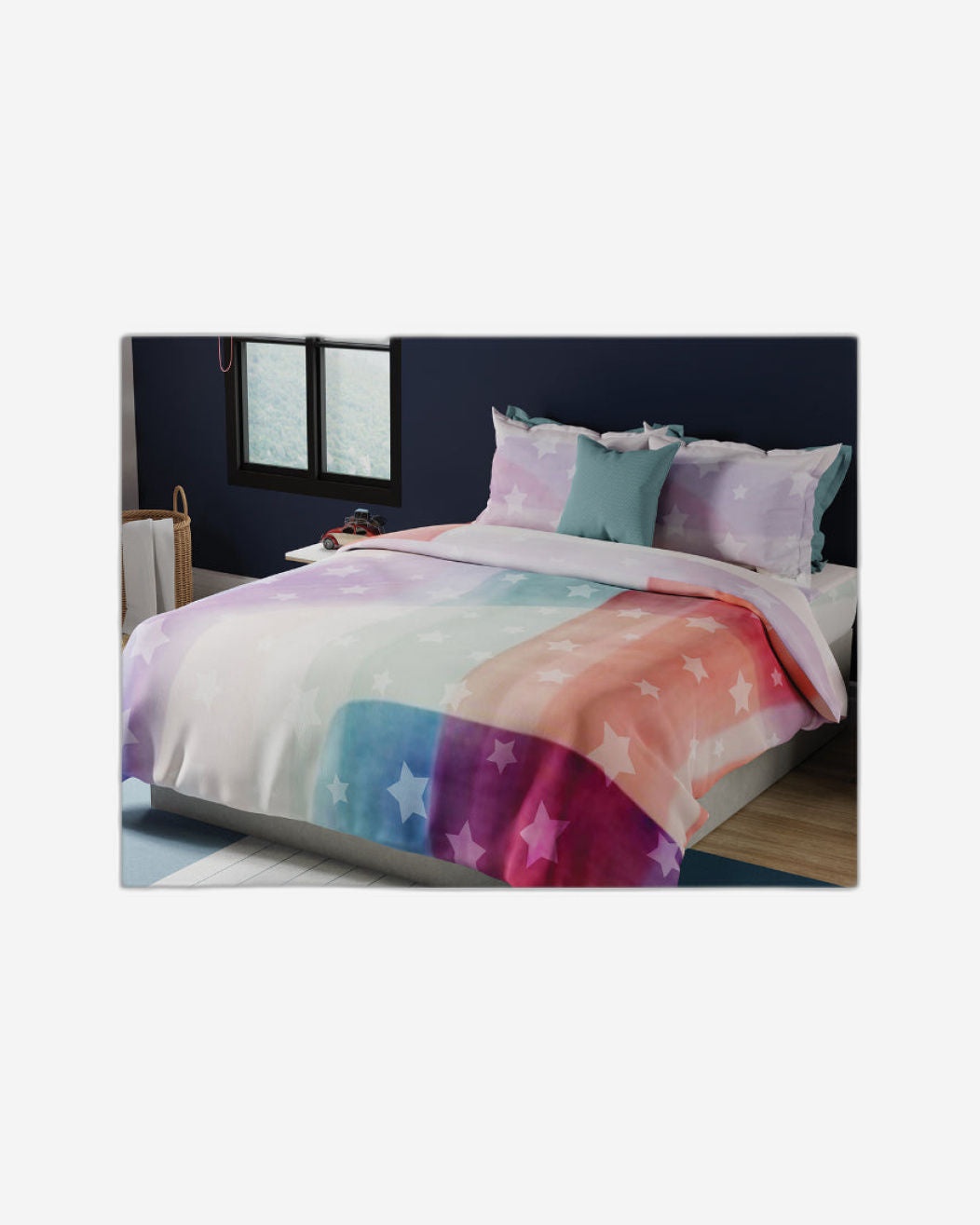 United Colors of Benetton Kids 210 TC King Bedsheet with 2 Pillow covers Peach