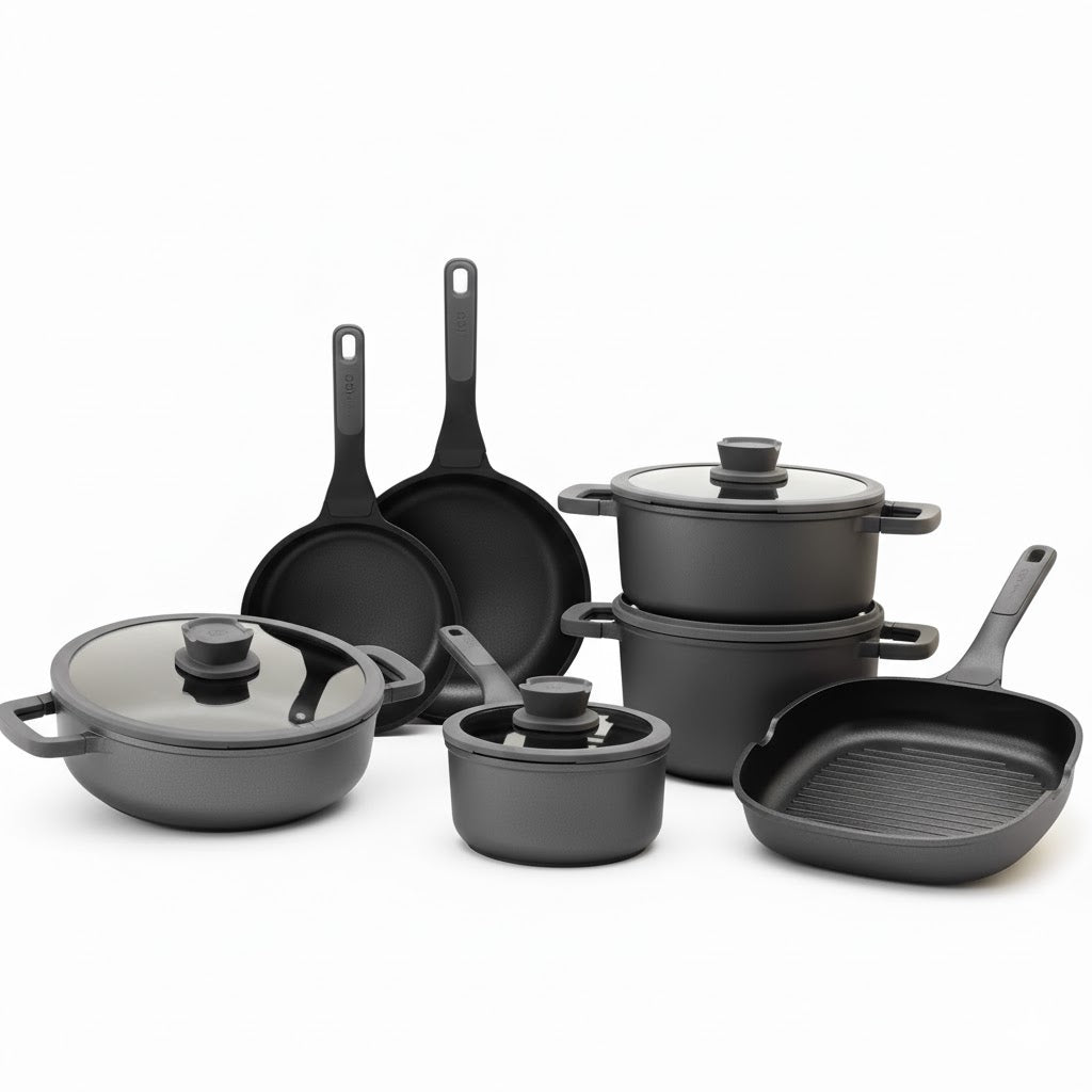 BERGHOFF LEO CAST ALUMINUM 11PC COOKWARE SET - GREY - 8500853