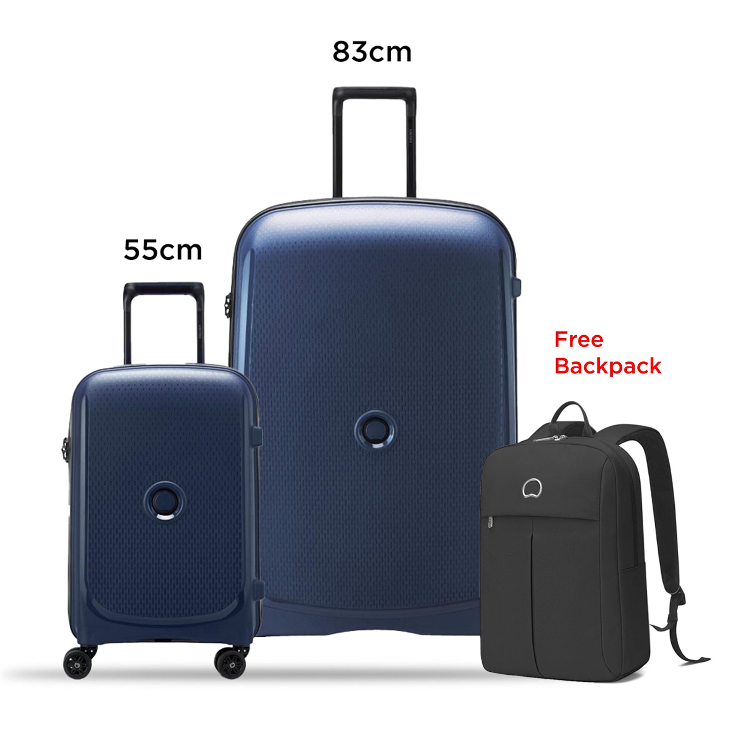 Delsey Paris Belmont Plus Non Expandable 2Piece Luggage Set + Free Agreable Backpack