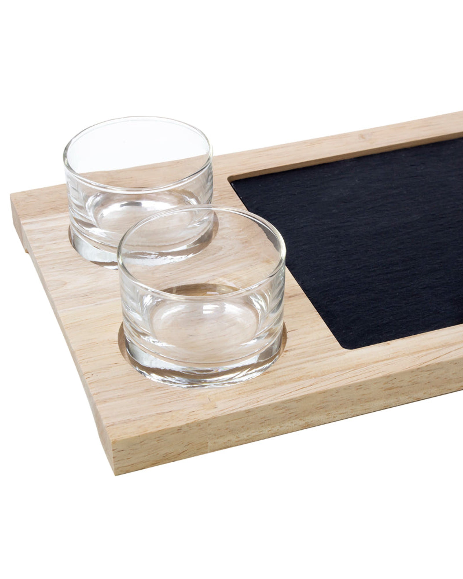 Cuisine Art Slate Serving Set with Glass Bowls 42x19cm & Glass Bowl (2x100ml)