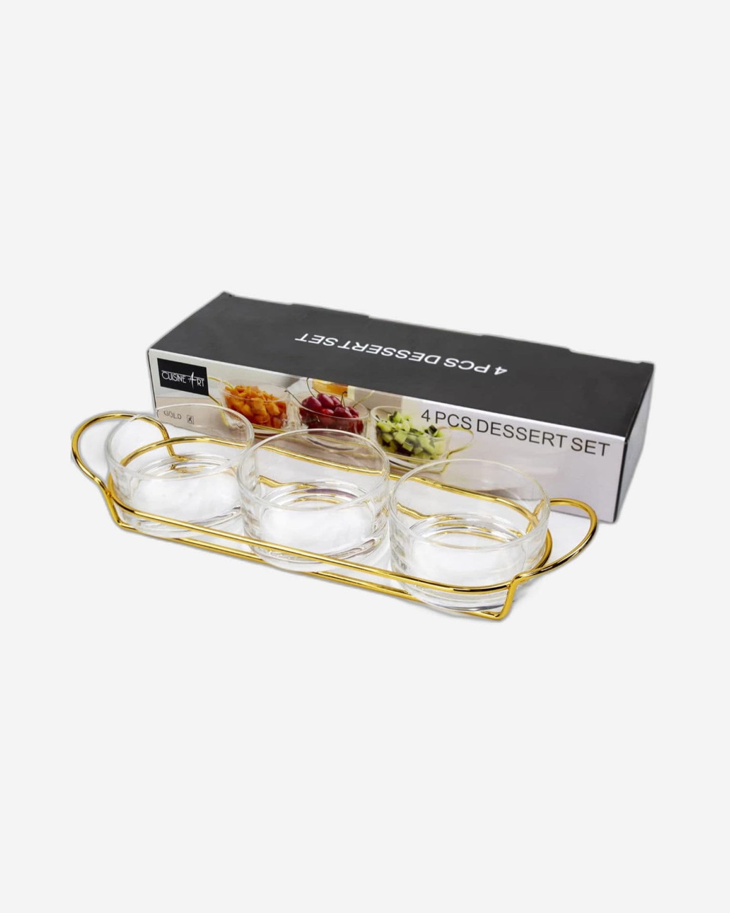 Cuisine Art Dessert Set 4Pc Gold