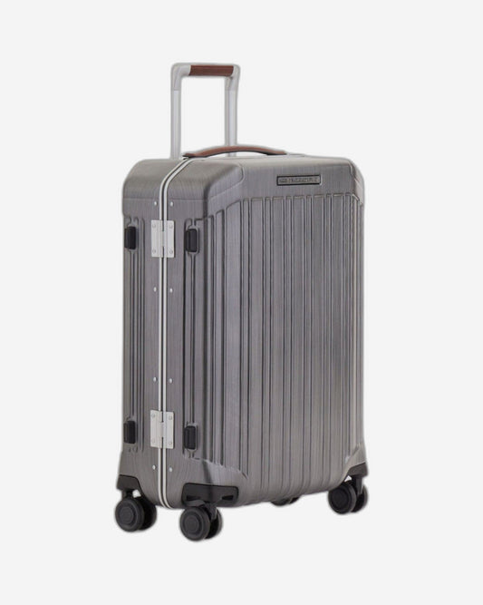 Piquadro Pqlm-Frame 55Cm Ultra Slim Hardcase Cabin Luggage Trolley Black / Light Brown - Bv4425Pqlm/Ncu
