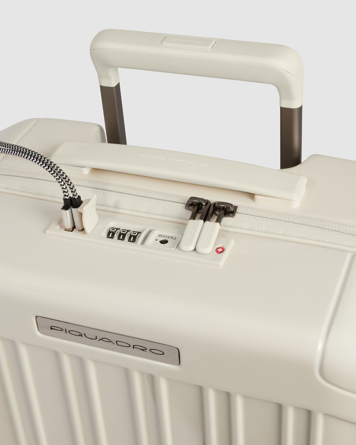 Piquadro 4 Wheel Cabin Suitcase White