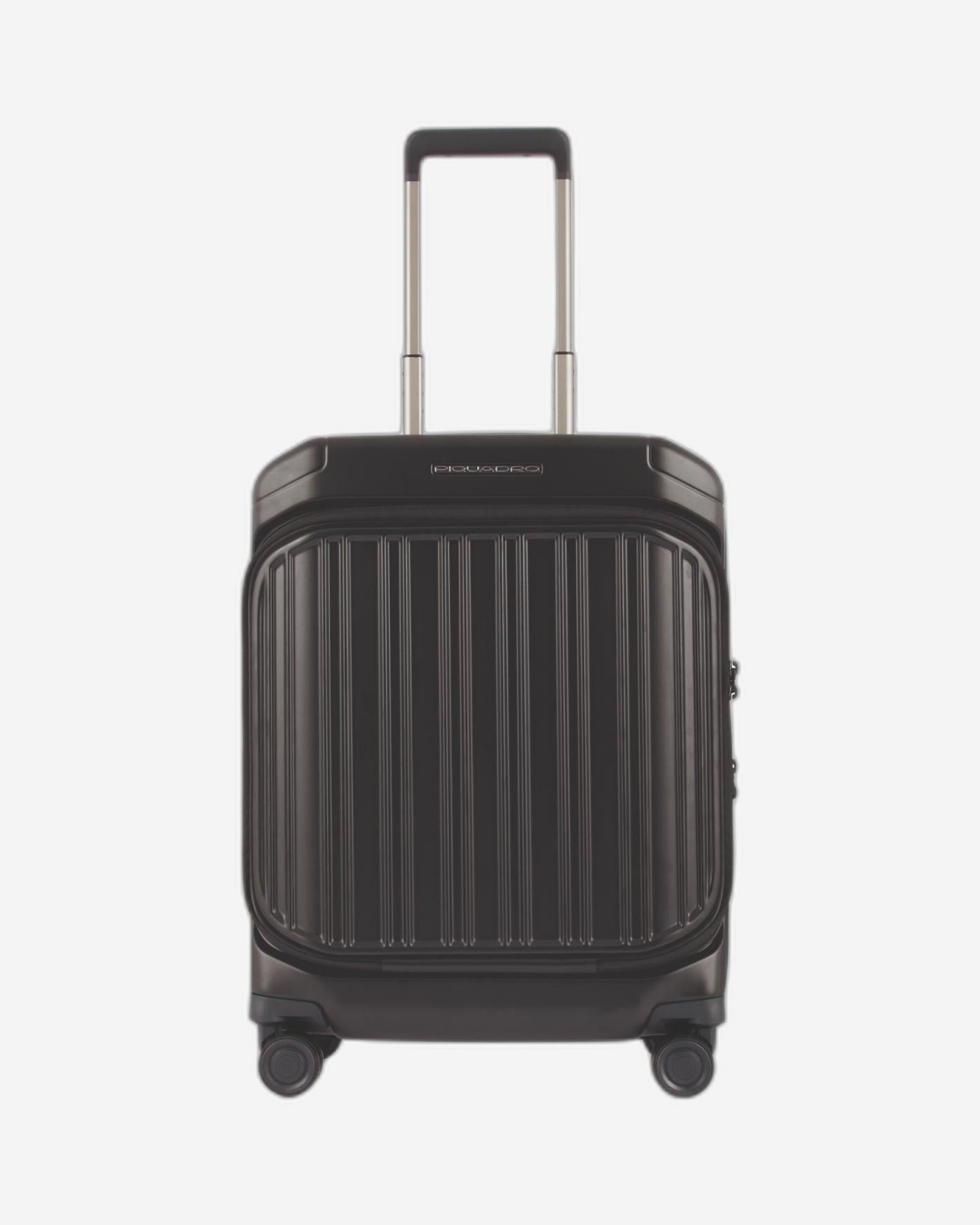 Piquadro Pqlm - Cabin Size Hardside Spinner With Computer Compt Matt Black