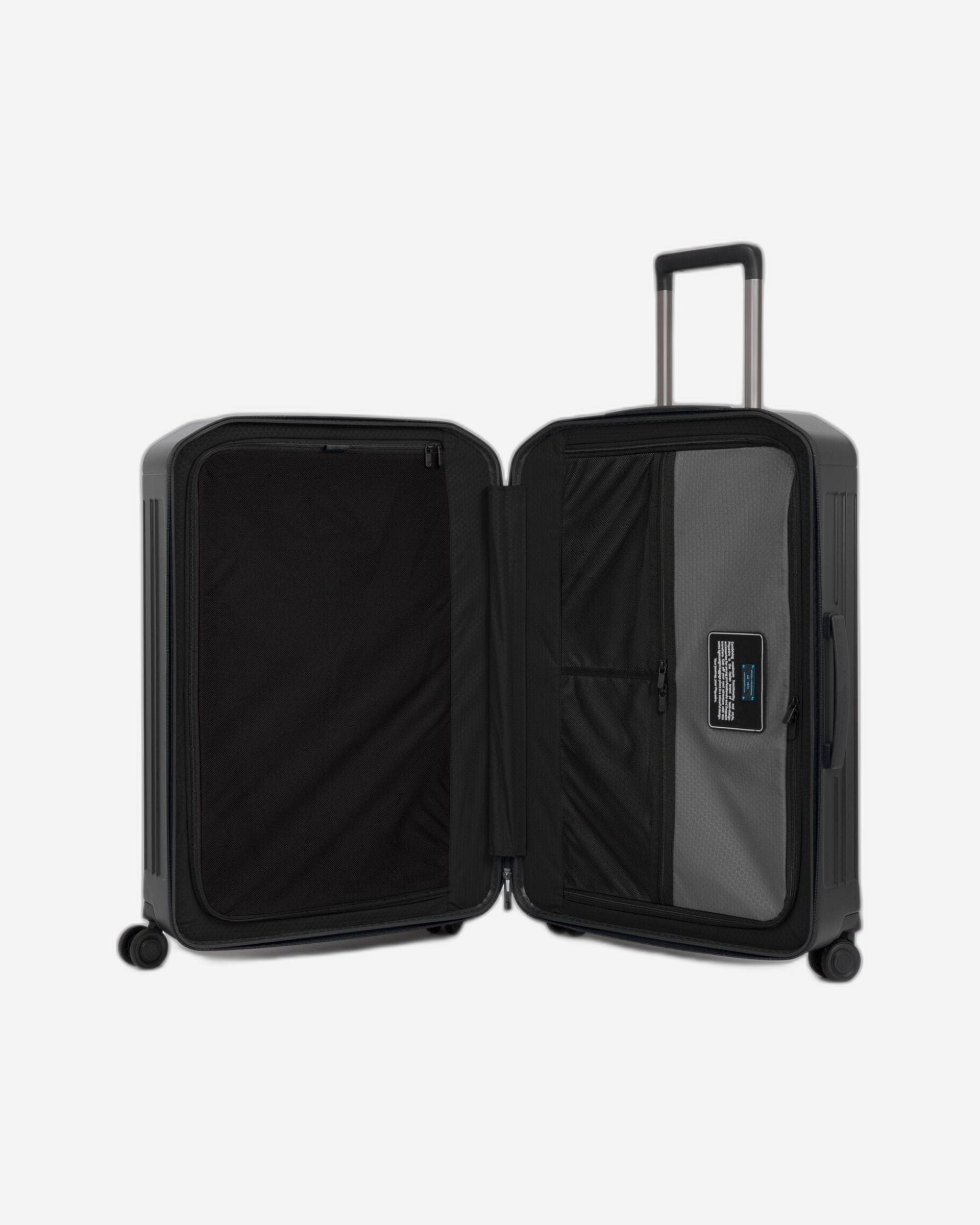Piquadro Pq-Light 69Cm Hardcase 4 Double Wheel Medium Check-In Trolley Matt Black - Bv4427Pql/No