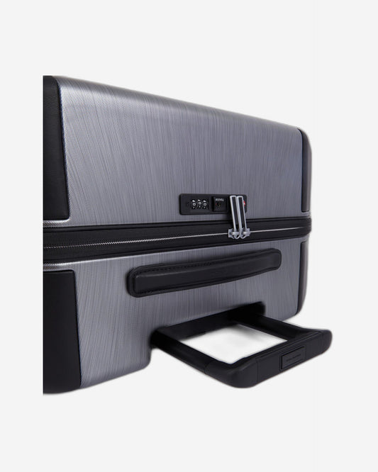 Piquadro Pqlp-Big Size Spinner With Leather Trims Grey-Black