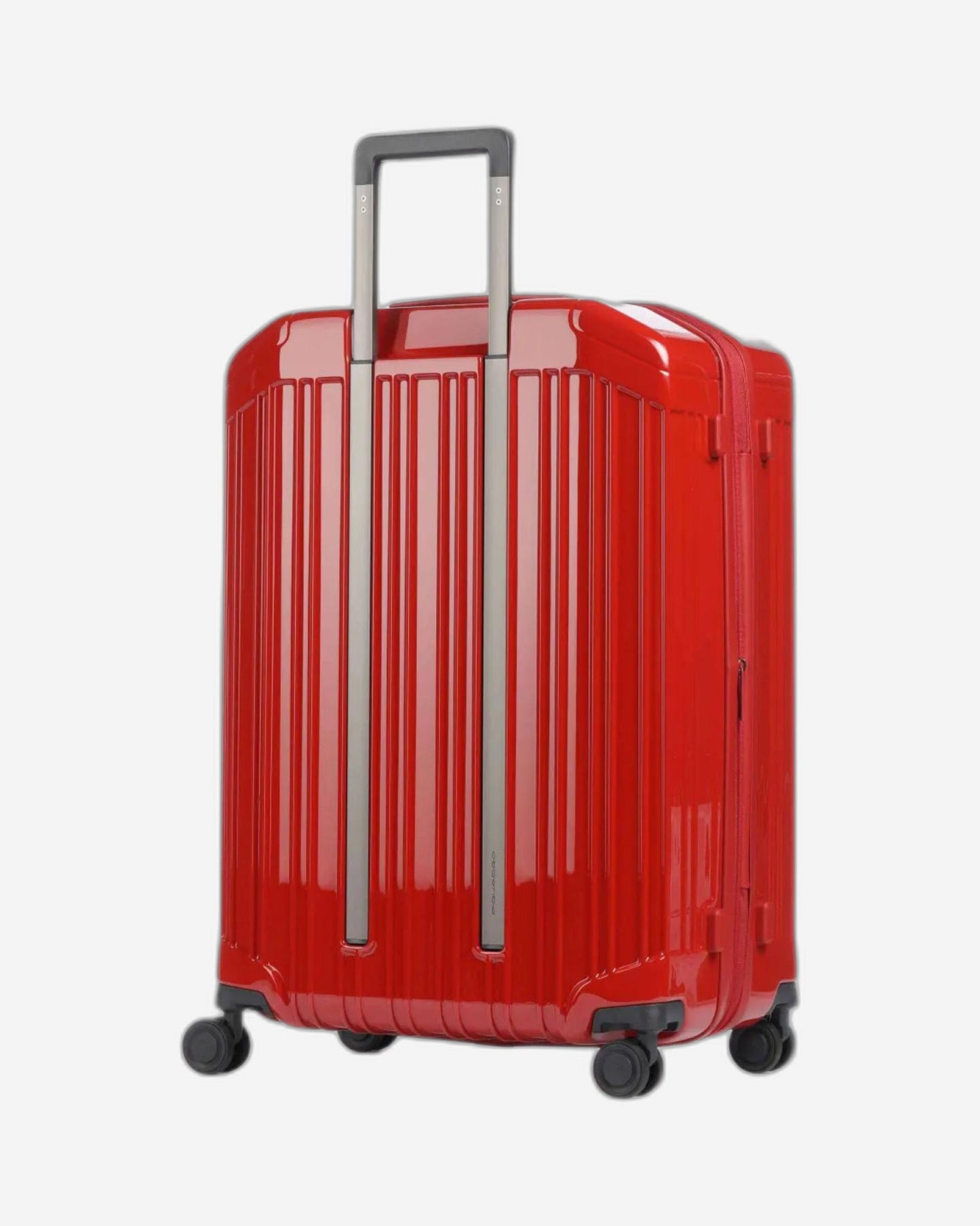 Piquadro Pq-Light Medium Size Expandable Trolley With 4 Wheels In Polycarbonate Red