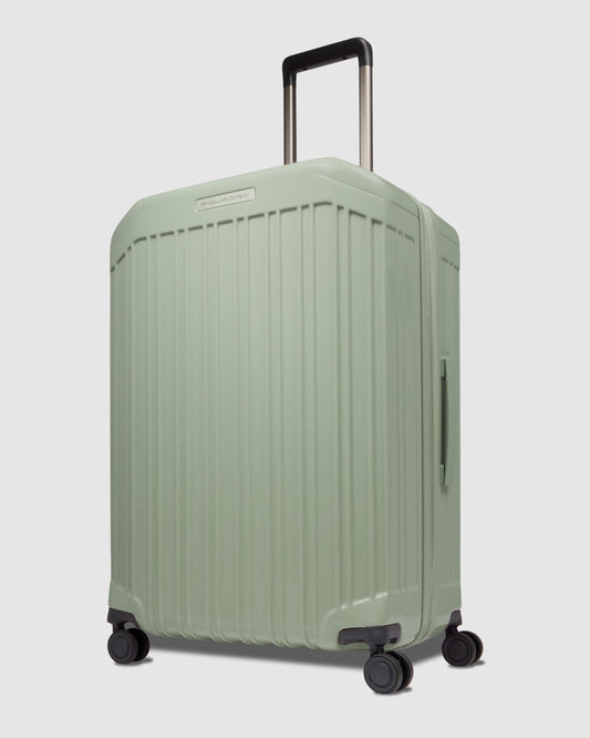 Piquadro Expandable Hardside 4 Wheel Medium Suitcase Green