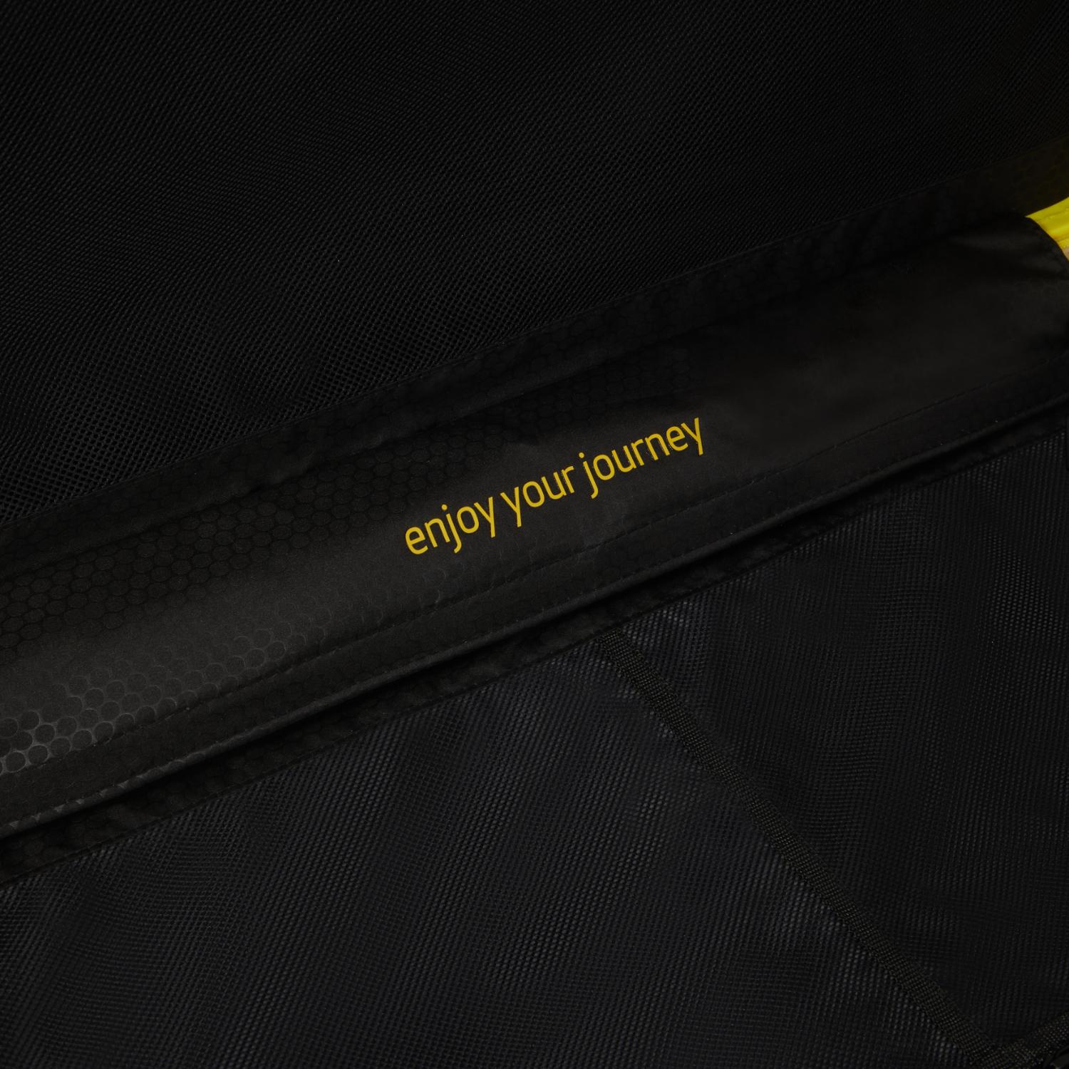 Piquadro Pq-Light Large Size Expandable Trolley With 4 Wheels In Polycarbonate Yellow