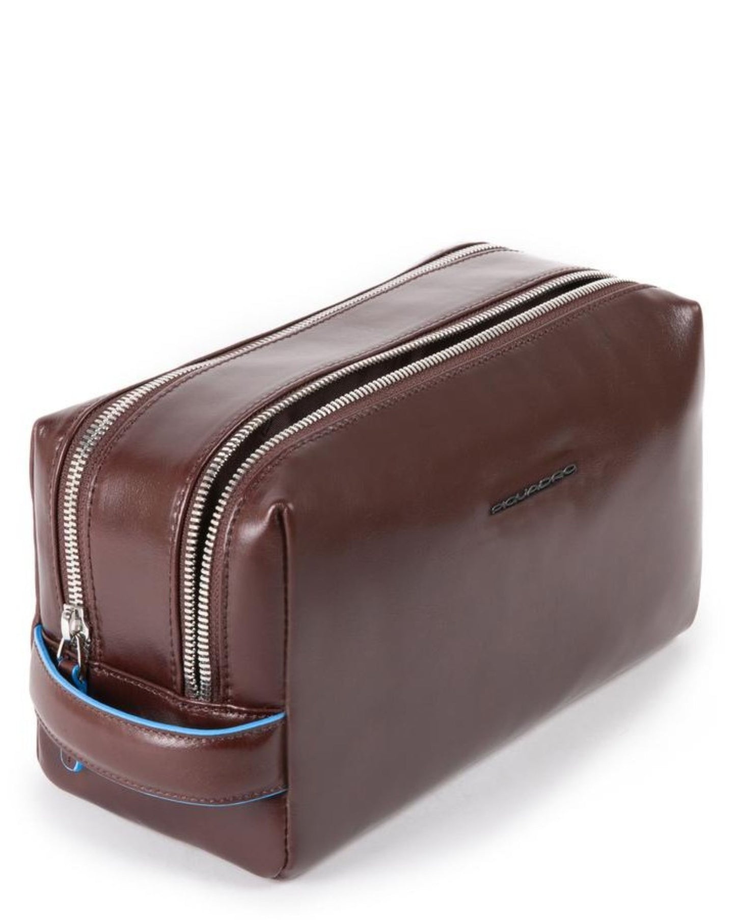 Piquadro Blue Square Toiletry Bag With Two Dividers
