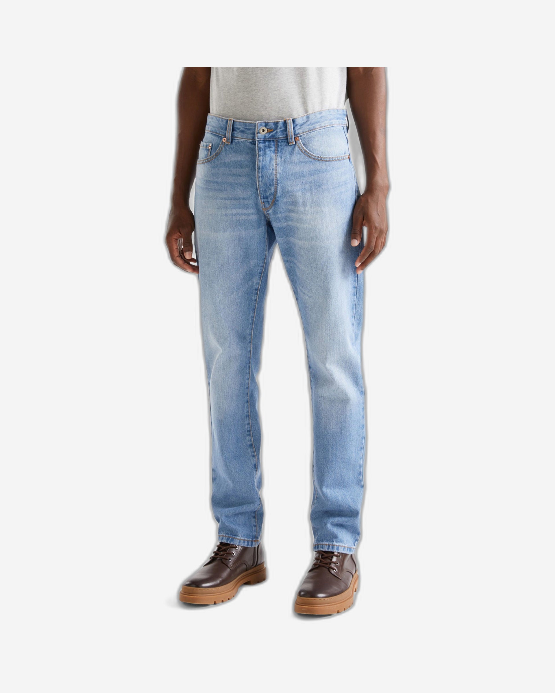 Straight leg 100% cotton jeans
