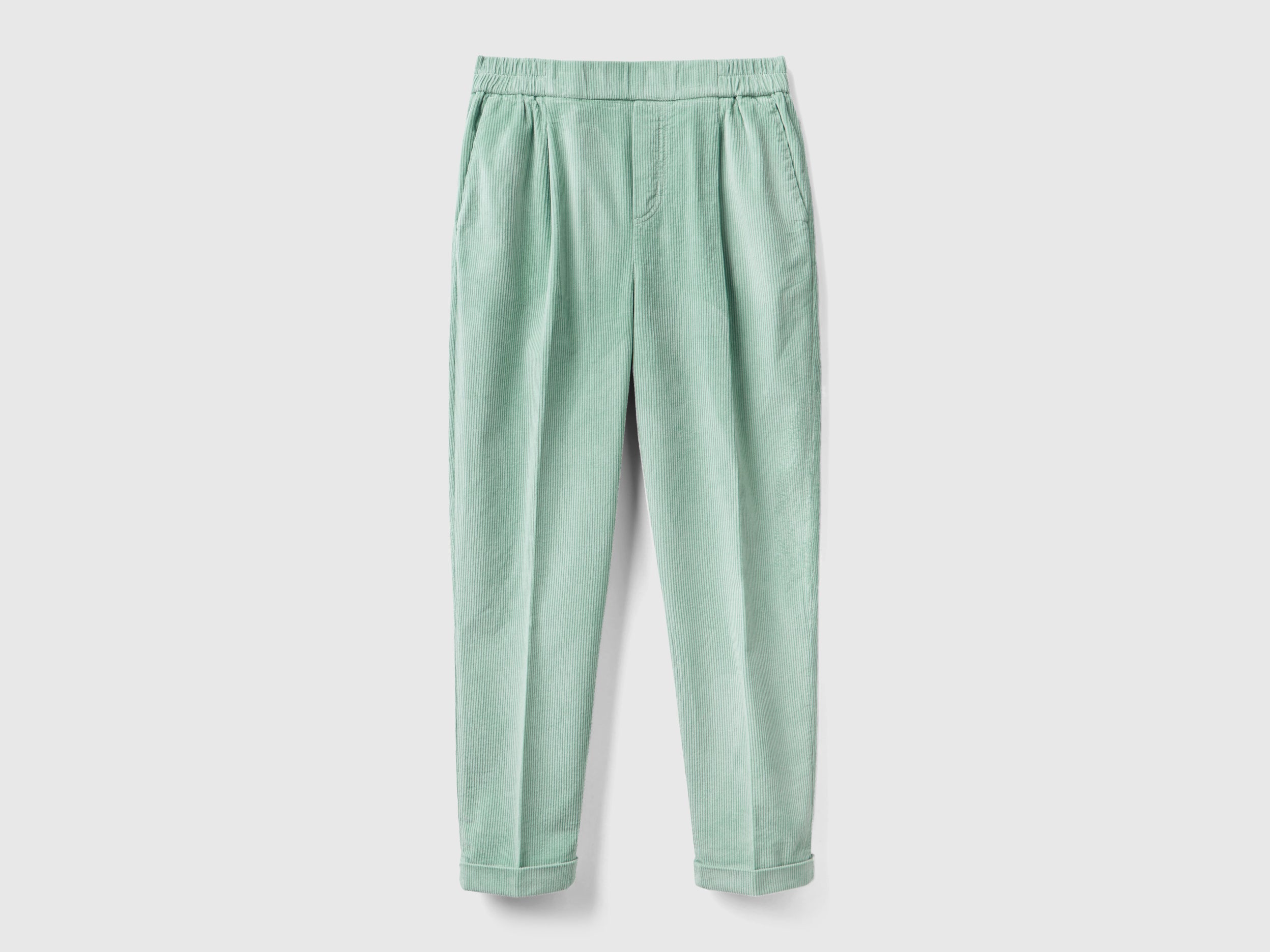 Chinos in velvet with stretch waist