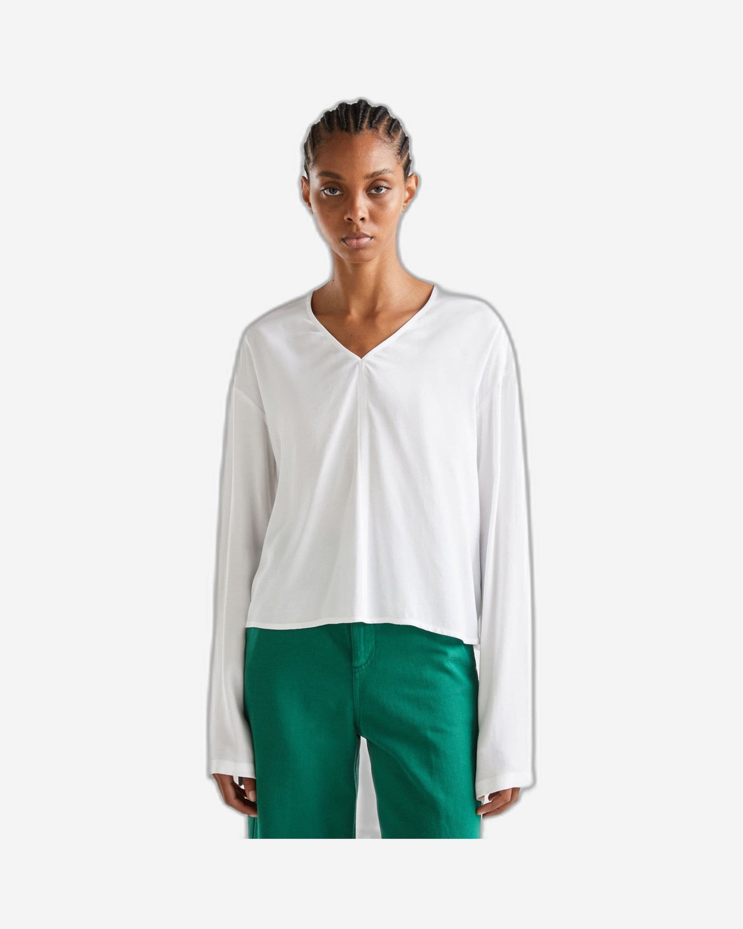 Blouse with V-neck