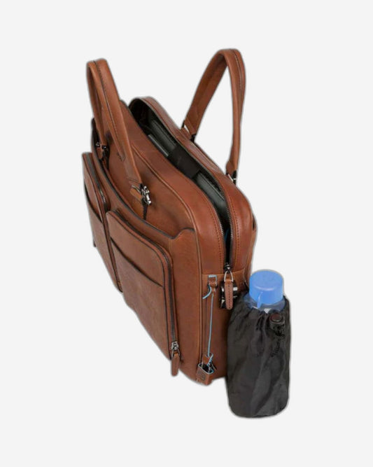 Piquadro Portfolio Computer Briefcase with iPad Air/Pro Brown