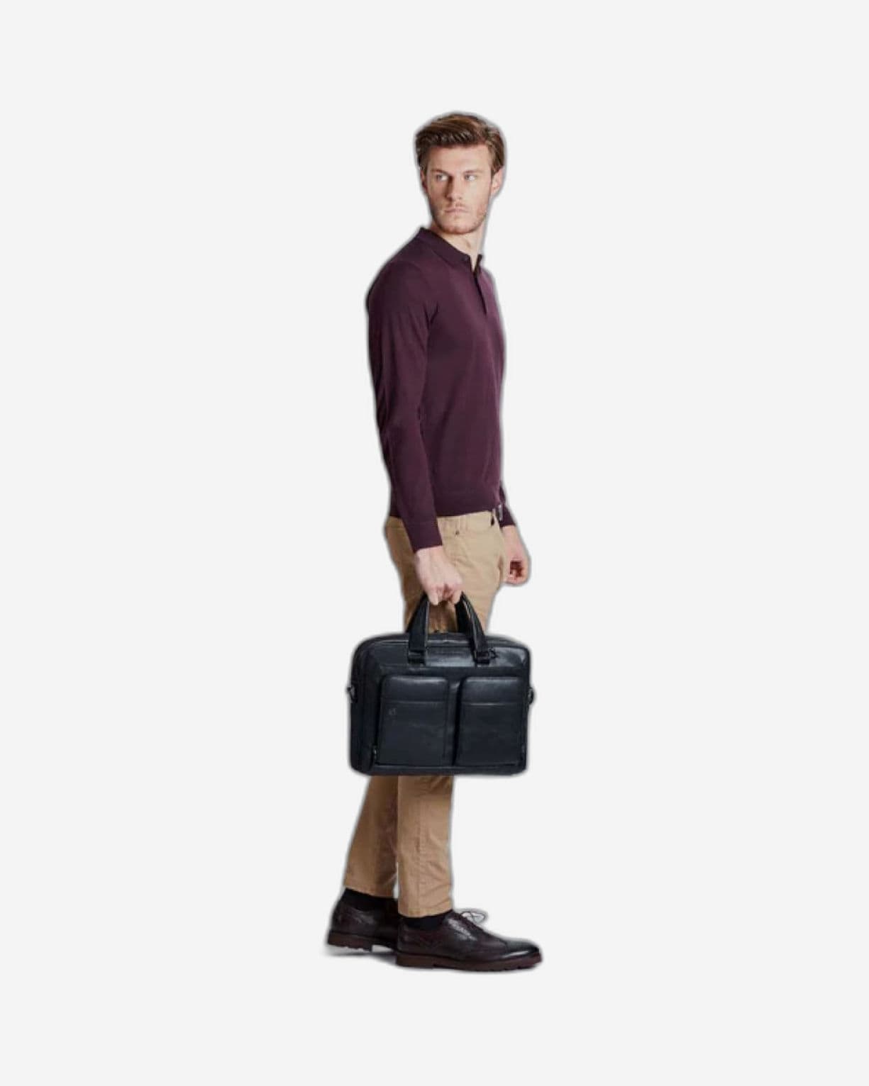 Piquadro Portfolio Computer Briefcase with iPad Air/Pro Brown