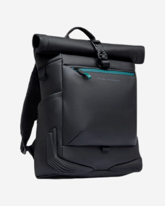 Piquadro Corner Wow Computer & iPad Backpack with Sternum Strap Black