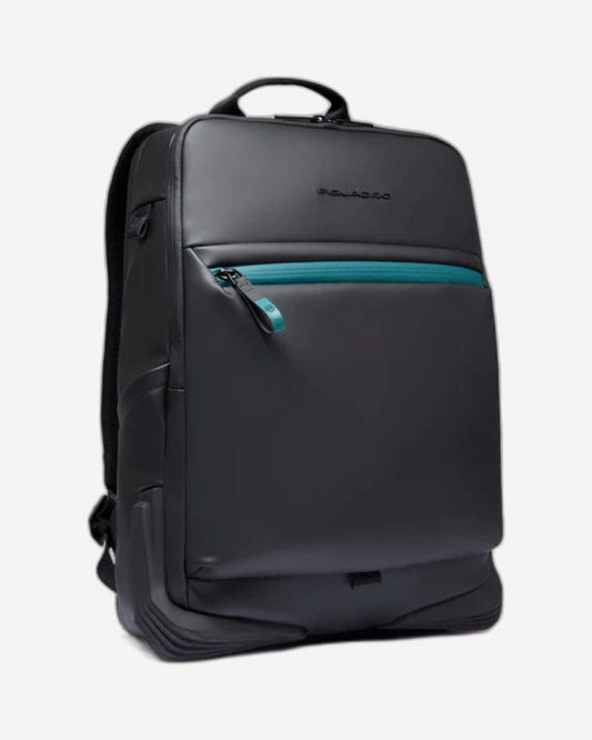Piquadro Corner Wow Fabric Backpack Black