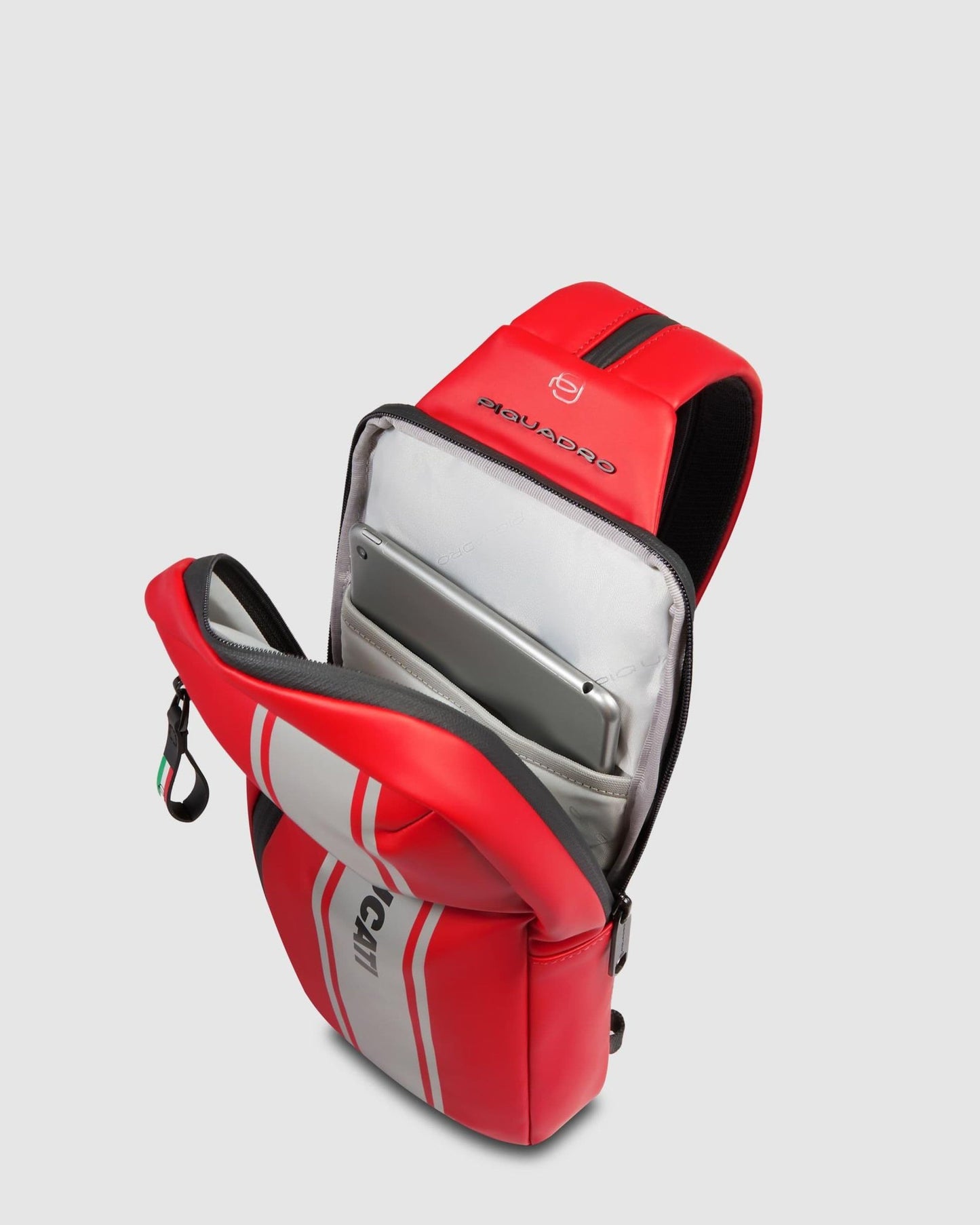 Piquadro Ducati for iPad Mini Compatibility Sling Bag Red