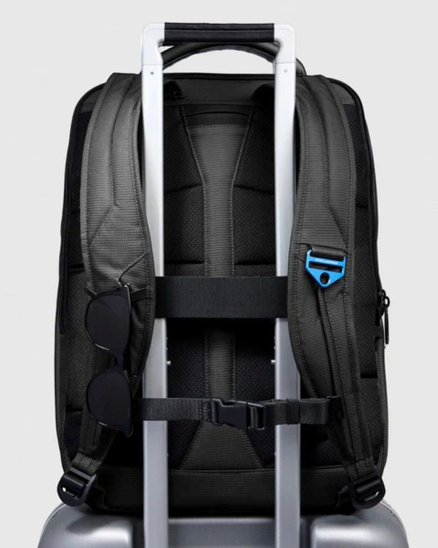 Piquadro S137 Leather & Fabric Backpack Black