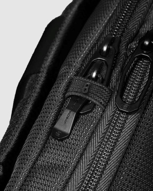 Piquadro S137 Leather & Fabric Backpack Black