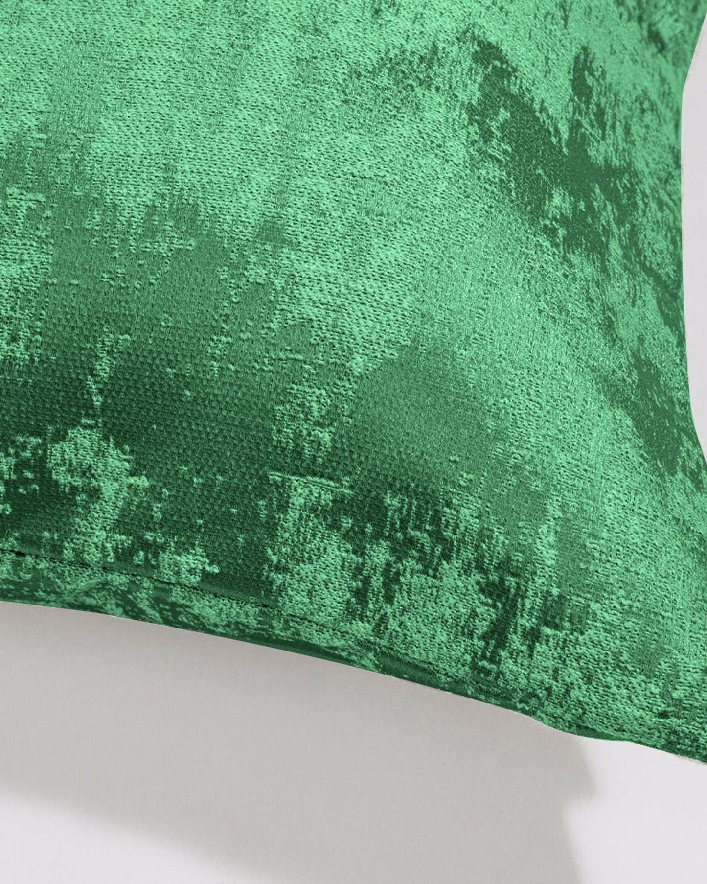 Cotton Home Cushion Velvet Crinkled Green