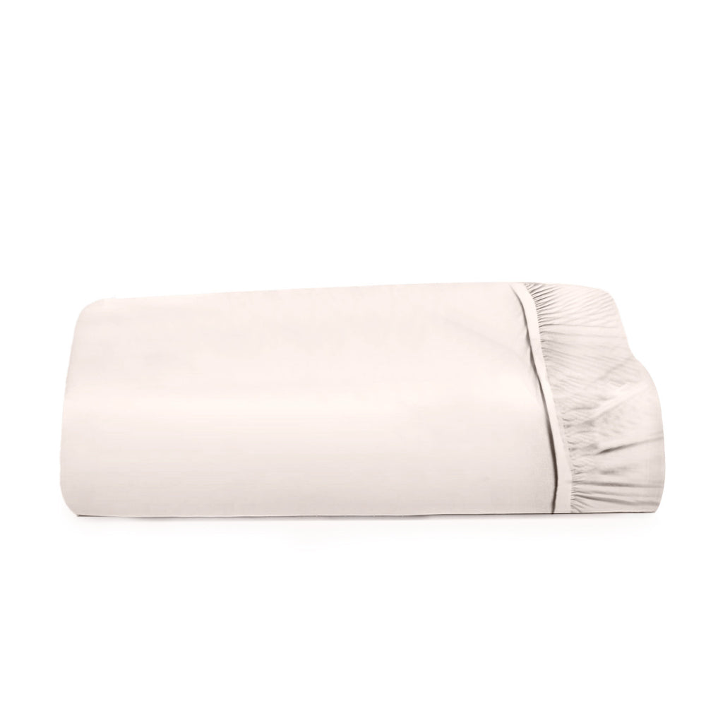 Cotton Home Fitted Sheet 1Pc Super Soft Ivory